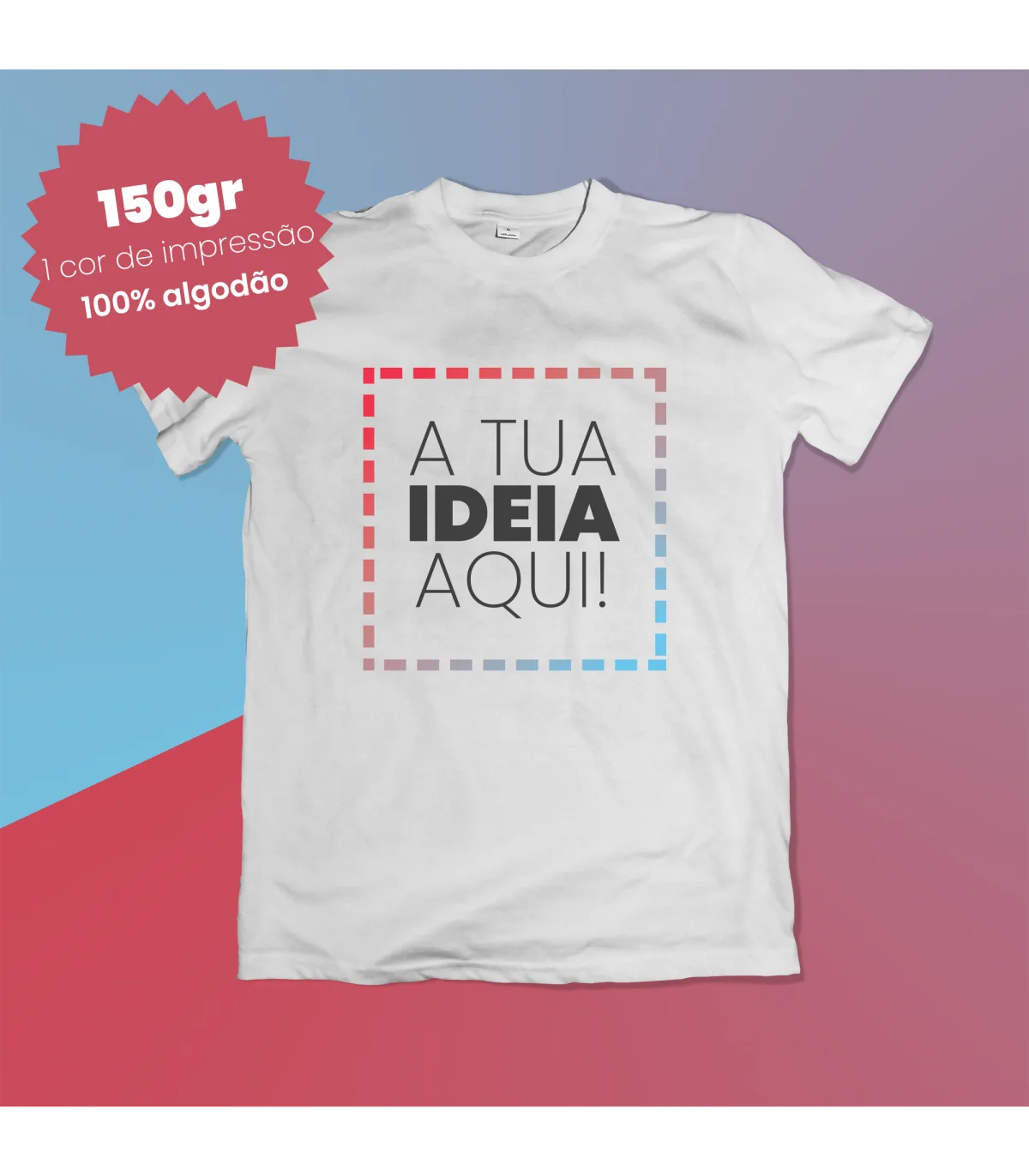 Packs Promocionais 100 t-shirts personalizadas brancas básicas