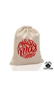 Saco de pano cru 180g, com atilhos - Cottoncord180