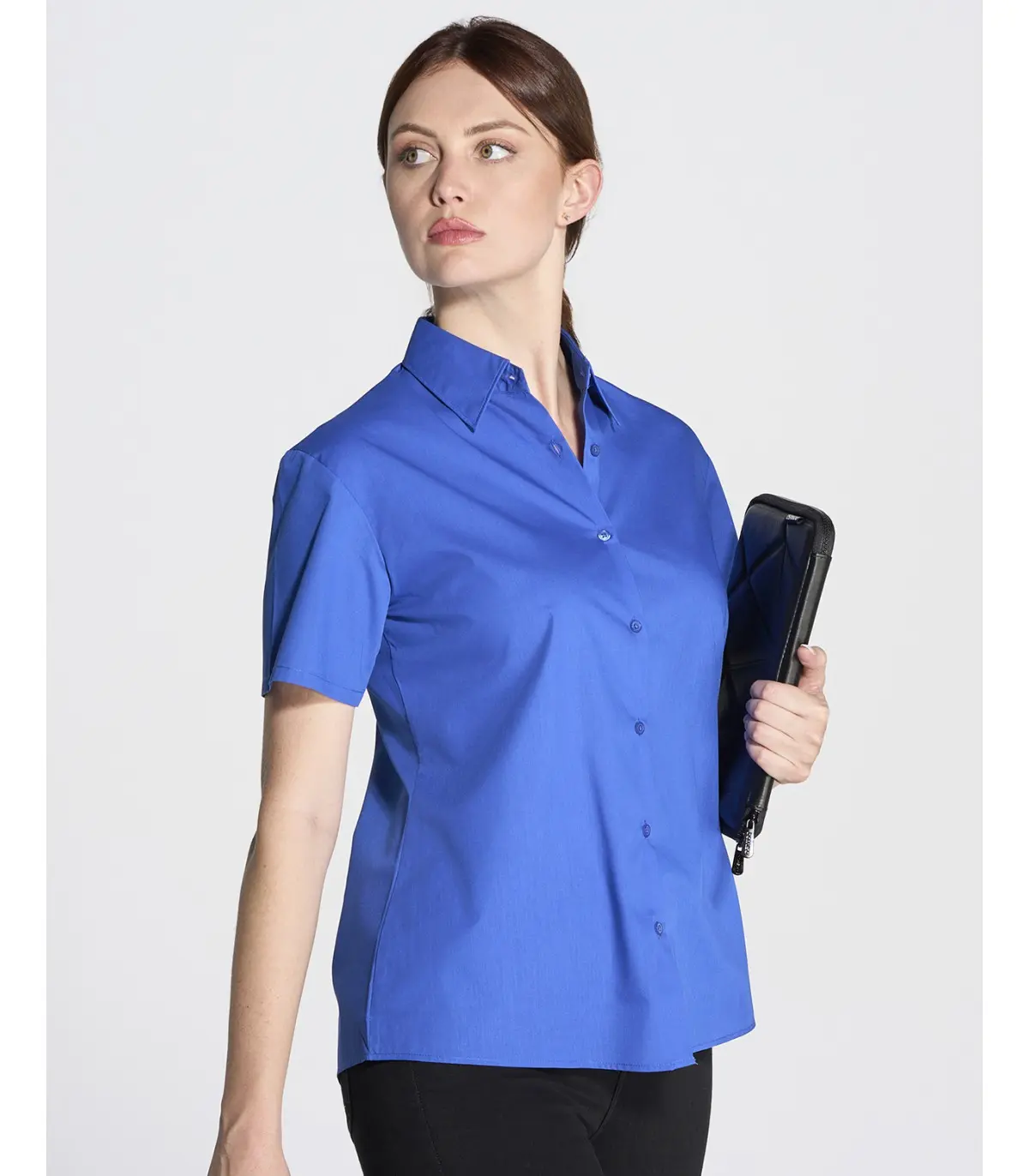 JHK JHK JHK LADY CASUAL & BUSINESS SS SHIRT POPELIN